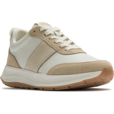 FitFlop F-Mode Flow Snake Glitter Trainers BEIGE - Maat 36
