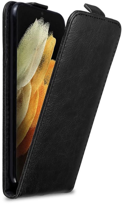 Cadorabo Hoesje geschikt voor Samsung Galaxy S21 ULTRA in ZWARTE NACHT - Beschermhoes in flip design Case Cover met magnetische sluiting