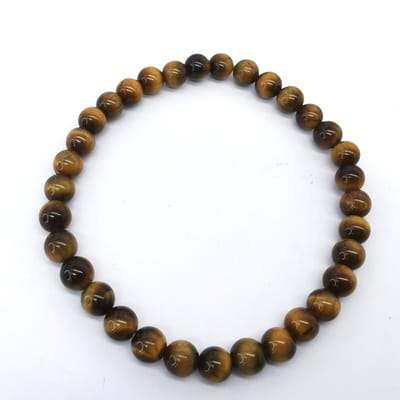 Armband – Edelsteen - Gouden tijgeroog - 6mm Kralen - 18 cm - Werking Gouden tijgeroog: Moed, zelfvertrouwen, doorzettingsvermogen, optimisme, geluk, voorspoed en balans.
