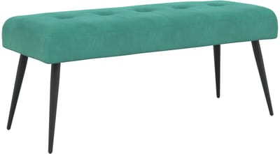 vidaXL - Bank - met - knopen - tufting - Turquoise - 110 - x - 40 - x - 46 - cm - fluweel