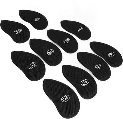 Beschermende Golfclub Hoofdkappen Set van 10 Stuks, Ademend Nylon Mesh met Zachte Voering voor IJzeren Clubs en Driver Covers