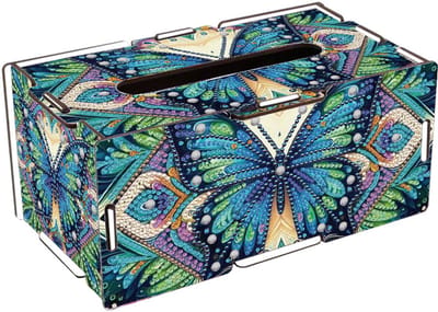 Tissuebox - 27 - Tissuedoos - Vlinder - diamond painting - compleet pakket - Diamond painting by Wietske