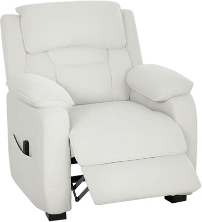 Elektrische relaxfauteuil, verstelbare elektrische rugleuning en voetensteun, fluwelen stof voor woonkamer, slaapkamer, thuisbioscoop, beige