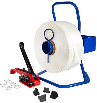 Omsnoerset Polyesterband - Verzendband Set - Pakketten Zekeren - Hoge Scheurvastheid - 19 mm - Wit