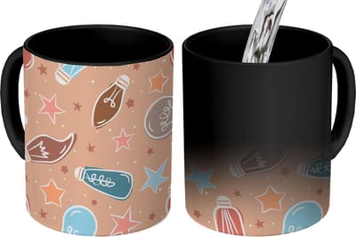 Magische Mok - Foto op Warmte Mokken - Koffiemok - Cartoon - Pastel - Patronen - Lamp - Magic Mok - Beker - 350 ML - Theemok