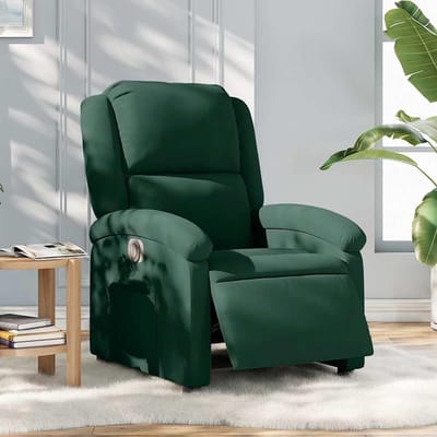 Elektrische Relaxstoel - Comfort Stoel - Ontspannen TV Kijken - Automatische Verstelling - 71x86x99 cm - Donkergroen Fluweel