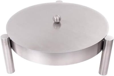 Deksel Vuurschaal - Afdekking Vuurkorf - Bescherming Buiten - Dikwandig RVS - Diameter 520 mm - Zilverkleurig