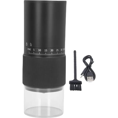 Moulin à café électrique portable réglable à chargement USB, moulin à café à meules coniques en céramique L(for 6.5-9kg) gray