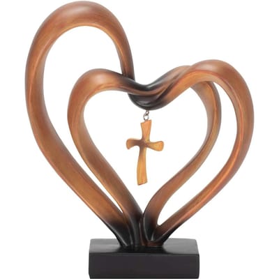 Jezus Verstrengelde Harten Kruis Pasen Jezus Kruis Ornament Jezus Verstrengelde Harten Kruis Ambacht Huis brown