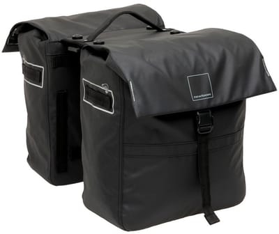 New Looxs ® Leeds Double MIK 2.0 - Dubbele Fietstas – Past op MIK Bagagedragers – Gerecycled materiaal - Geschikt voor Elektrische Fietsen – 38 liter - Zwart