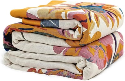 Boho Dekens voor Bed en Bank - Ultra Zachte Katoenen Quilts voor Elk Seizoen - Bloemenprint Rustieke Interieur Decoratie
