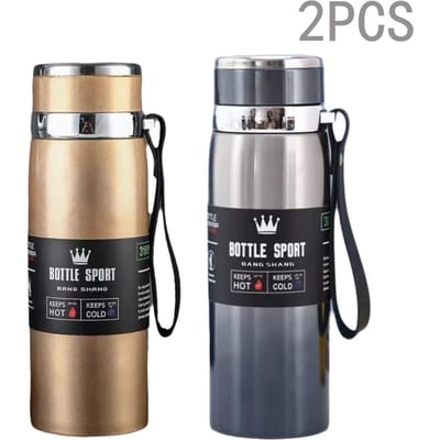 Bouteille d'eau thermique de 1000ml, Thermos, flacon sous vide, Double acier inoxydable, tasse isolée pour café et thé, anti-fuite, pour le bureau 1000ML