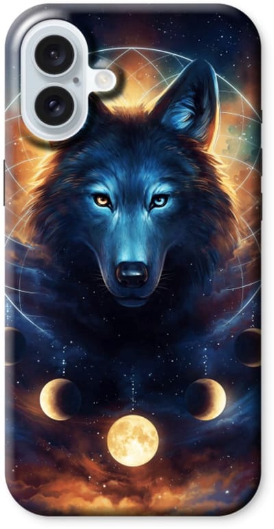 Case Company® - Hoesje geschikt voor iPhone 16 Plus hoesje - Wolf Dreamcatcher - Tough Case - Maximale Bescherming alle Kanten en Schermrand