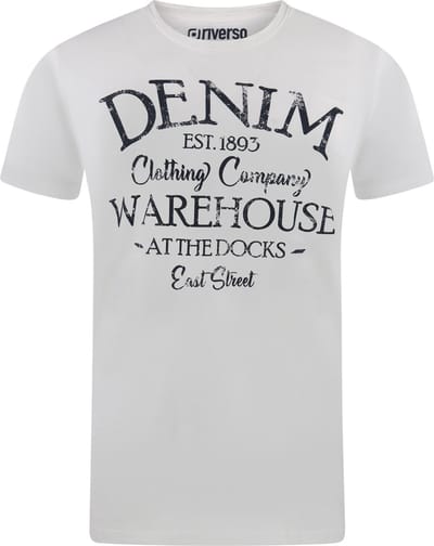 riverso Heren T-Shirt RIVLeon regular fit Wit S Ronde Hals Volwassenen - gemaakt van 100% katoen