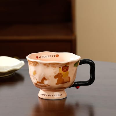 Mok Creatieve Artistieke Keramische Waterbeker 2 Hoge Waarde Nieuwe Dames Kantoor Thuis Koffiekopje Souvenir 400ML