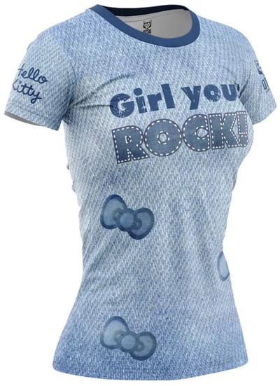 Otso Hello Kitty Denim T-shirt Met Korte Mouwen Blauw M Vrouw