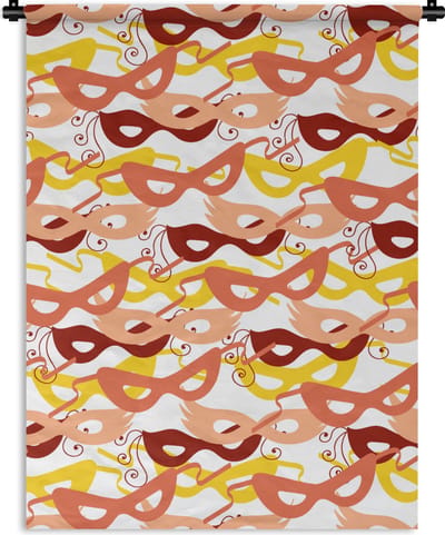 Wandkleed - Wanddoek - Masker - Patronen - Carnaval - 90x120 cm - Wandtapijt