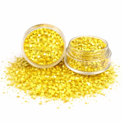 GlittersXL® Chunky Glitters (Geel) voor Lichaam en Gezicht - Biologisch Afbreekbaar Festival Glitters - Face & Body Jewels Make-up - Glittergel Tattoo - Carnaval Feest Dames Vrouwen