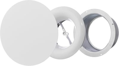 Rond Wit Metalen Ventilatierooster - 100mm Ventiel voor Luchttoevoer en -afvoer - Verstelbaar voor Wand en Plafond