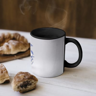 Magische Mok - Foto op Warmte Mokken - Koffiemok - Appel - Blauw - Klassiek - Magic Mok - Beker - 350 ML - Theemok