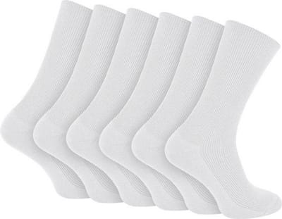 Marco Rossi 6 Paar Diabetes Sokken - 35-38 - Wit - Wijde Boord - Sokken Zonder Elastiek - Non Elastische Top - Anti-Press - Medische Sokken - Medical socks - Naadloos - Dames en Heren