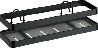 WENKO Gala wand kruidenrekje zwart staal 22x7cm - Keukenrekje wand - Keukenorganizer