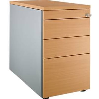 Schäfer Shop Genius zuil 1336, met greepgleuf, B 435 x H 717 mm, wit/aluminium/beuken decor