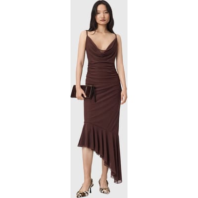 AllSaints Bea Mesh Midi Dress Bitter Brown Taglia: 6 | Abiti Midi Outlet | Donna | Marrone
