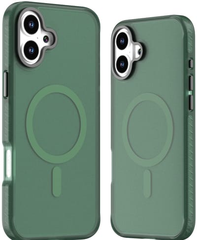 Mobile5 - iPhone 16 Plus Magsafe-Compatible Backcover - Groen met Lens Design
