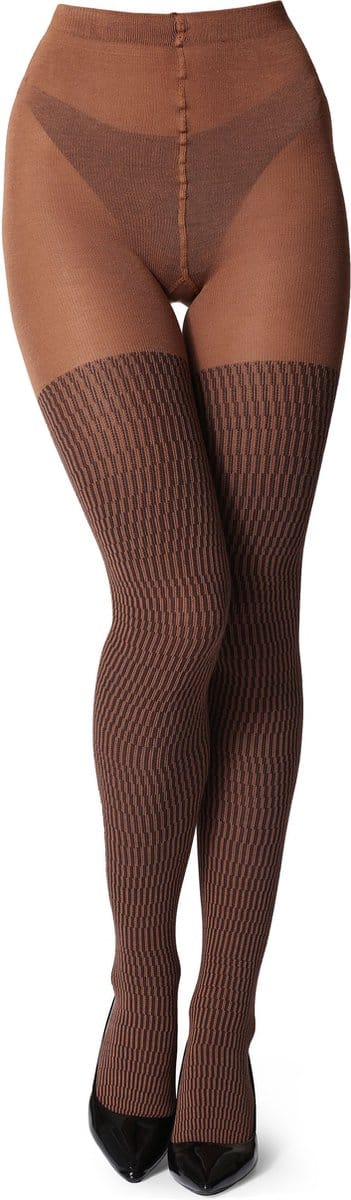 Bellivalini Dames Panty - 100 DEN - Halsterloos - Katoen - BLV-GI-1115 - Bruin - S
