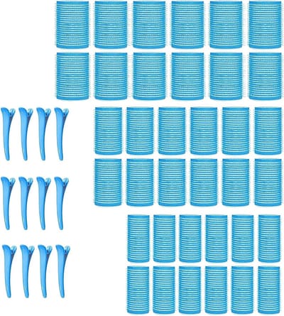 Grote Krulspelden Set - Haarrollers Clips - Haar Styling - Warmtevrij Krullen - 3 Maten 36 Stuks - Blauw
