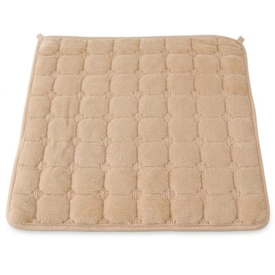 Abrikoos vierkant flanellen stoelkussen zitkussen stoel zacht kussen met anti slip en striklinten voor eetkamer stoel kantoor stoel en woonkamer