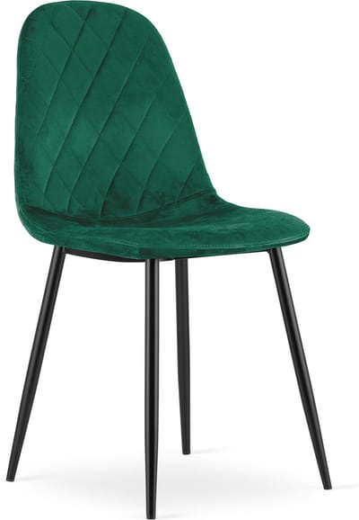 Stoel ASTI - Donkergroen, Velvet Zitting, Modern Design, Ergonomische Metalen Poten, Geschikt voor Woonkamer, Slaapkamer en Thuiswerkplek, Max. 120 kg