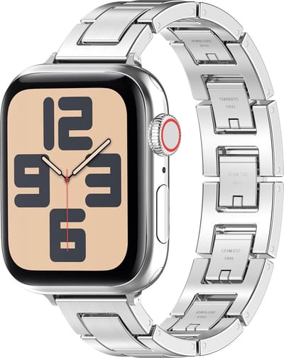 By Qubix - Geschikt voor Apple Watch bandje - Slim Stainless steel quick-release band (small) - Zilver - Geschikt voor Apple watch 38mm / 40mm / 41mm / 42mm