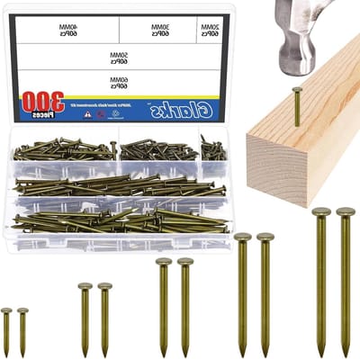 Staalnagels Kit - Hardware Nagels - Bevestigen van Materiaal - Koolstofstaal Kwaliteit - 300 stuks - Brons
