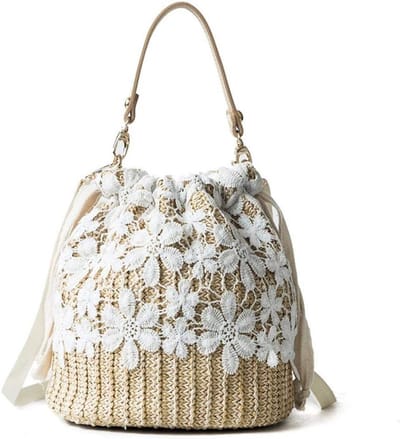 Woven Rattan Handbag voor Dames, Stro Schoudertas en Strandtas, Ideaal voor Zomer en Vakantiegebruik