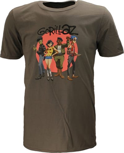 Gorillaz Group Circle Rise T-Shirt - Officiële Merchandise - L