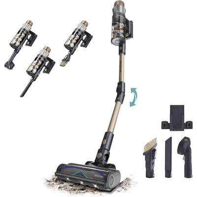 Aspirateur balai - CECOTEC Conga Rockstar RS90 Pet Flex - 40 000 Pa - 65 min - 140 m² - Or / Gris