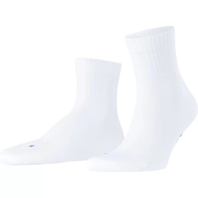 FALKE Run Rib crew eenkleurig katoen functioneel materiaal sokken unisex wit - maat 35-36