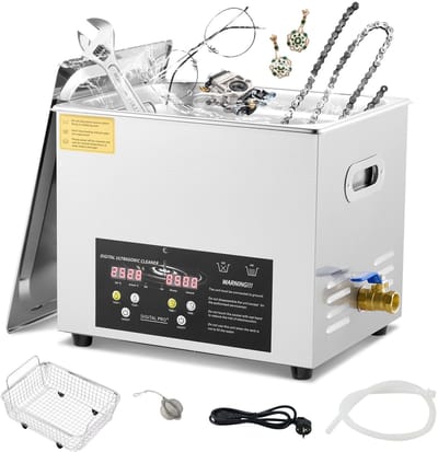 10L Digitale Ultrasone Reiniger, 40 kHz, 304 Roestvrij Staal, Max. 80°C Verwarmingsfunctie, LED-Display, Multifunctioneel Gebruik, Thuisgebruik
