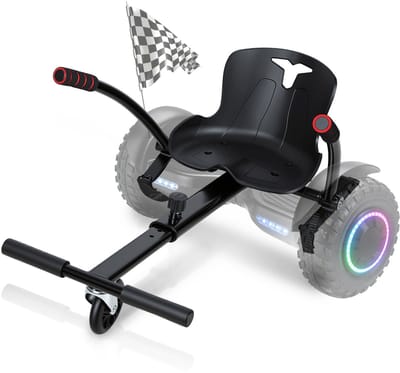 Hoverboard kart - Hoverkart voor Hoverboard - Hoverkart voor Oxboard - Zitje scooter Compatibel voor 6.5, 8.5 en 10 inch Hoverboard - Kart uitbreiding - zwart