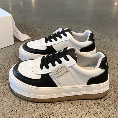 Kleine Witte Schoenen Dames Lente Nieuwe Alles-passende Sneakers met Dikke Zool Niche Ademend Student Casual Sneakers 40