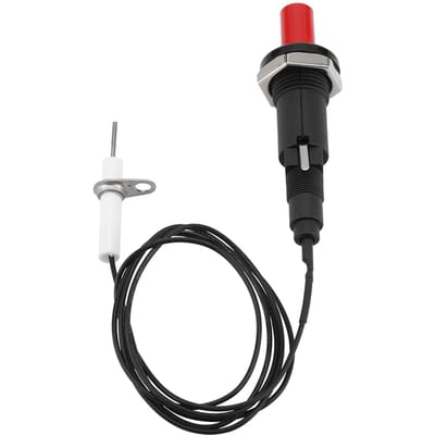 Kit d'allumage piézo-électrique 1 sur 2, pour barbecue, bouton poussoir, pour cheminée, cuisinière à gaz blanc