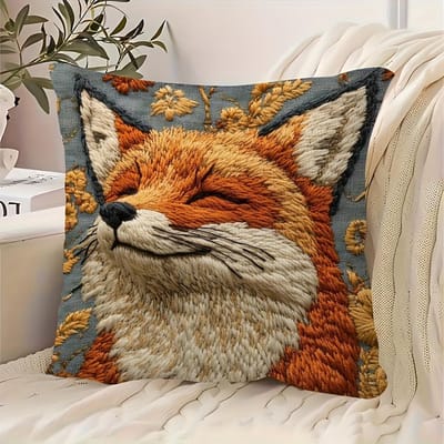 Kussenhoes met vosprint: comfortabele en schattige huisdecoratie bankkussenhoes, huisdecoratie, 2D-printen 50x50cm
