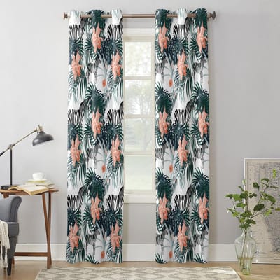 Schildpadplant Bloemen Zebra Raamgordijn Woonkamer Luxe Valgordijn voor Slaapkamer Huis Keuken Decor Gordijn 135W x 60H(cm) x1