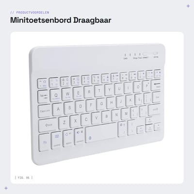 Dailygoods - Minitoetsenbord - Draagbaar Bluetooth-toetsenbord - Wit - Perfect voor tabletgebruikers - Schattig ontwerp - Geschikt voor studenten en t...