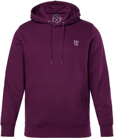 JP 1880 - Heren - Hoodie capuchon kangoeroezak - Druivenrood - Maat 3XL