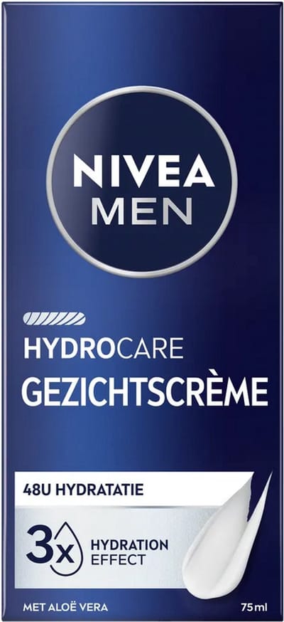 NIVEA MEN Hydrocare Gezichtscrème – Hydraterende Crème - Moisturizer – voor de Normale & Gevoelige Mannenhuid – Dagcrème - 75 ml