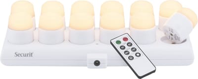 Securit® set oplaadbare theelichtjes Amsterdam in warm wit