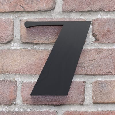 Huisnummer Broadway 7 zwart - Huisnummerbord - 10 cm - zelfklevend